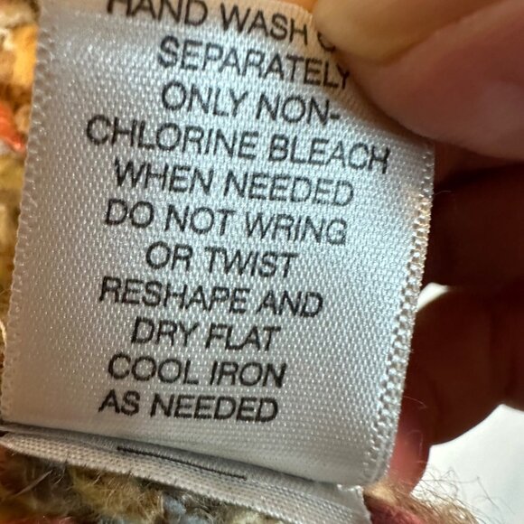 Multicolor Cardigan Cape Sweater Women Size M Leo & Nicole Chunky Wool Blend - Picture 4 of 14